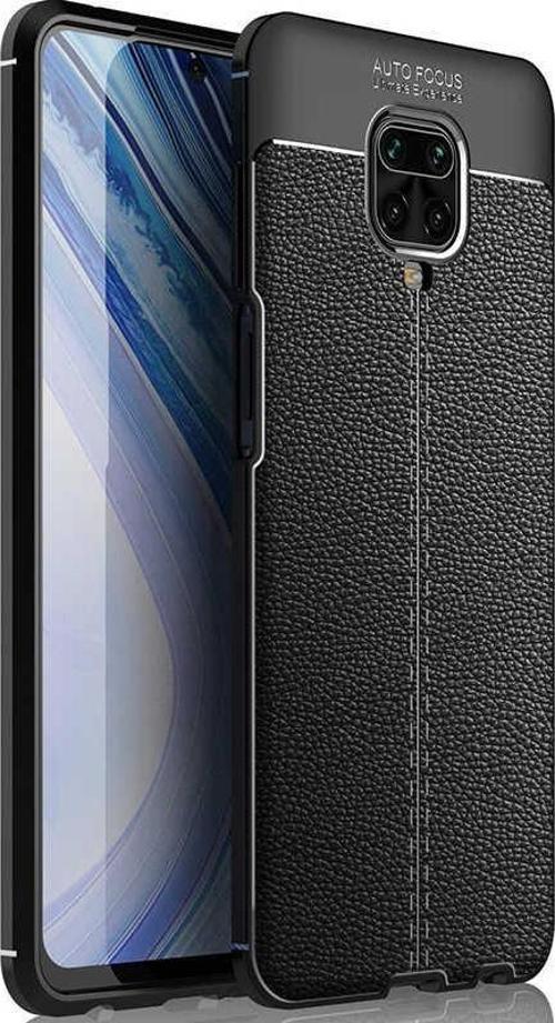 Xiaomi Redmi Note 9 Pro Uyumlu Kamera Korumalı Deri Görünümlü Silikon Kılıf