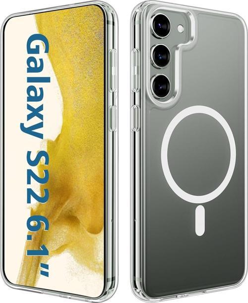 Samsung Galaxy S22 Uyumlu Köşe Korumalı Darbe Emici Sert Sararmaz Şeffaf Magsafe Kılıf