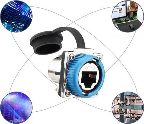 PM-24597 Dişi - Dişi IP68 Su Geçirmez Metal RJ45 Konnektör