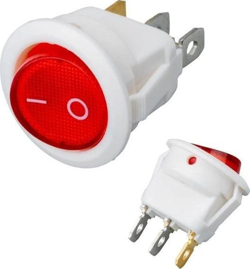 IC-131B Yuvarlak Işıklı Anahtar On-Off 3P Beyaz