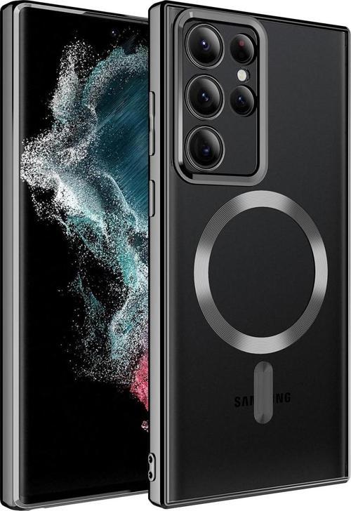 Samsung Galaxy S22 Ultra Uyumlu Kamera Korumalı Magsafe Wireless Şarj Özellikli Lazer Kesim Silikon Kapak