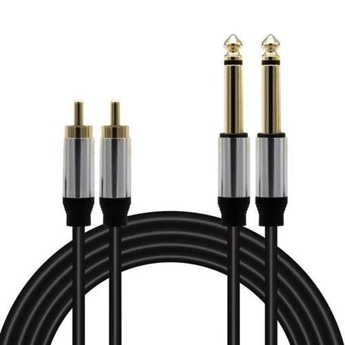 LD398 2x 6.3 Mm Mono Erkek - 2x Rca Erkek 3 Metre Kablo