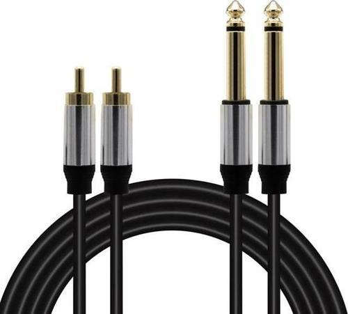 LD398 2x 6.3 Mm Mono Erkek - 2x Rca Erkek 1.5 Metre Kablo