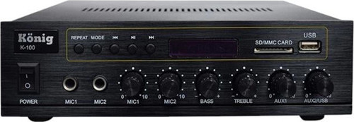 K-100 - 80 Watt Usb/Bluetooth/2 Mik Giriş Trafolu Anfi