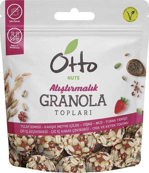 Muzlu Çilekli Vişneli Turna Yemişli Granola Topları 25 g