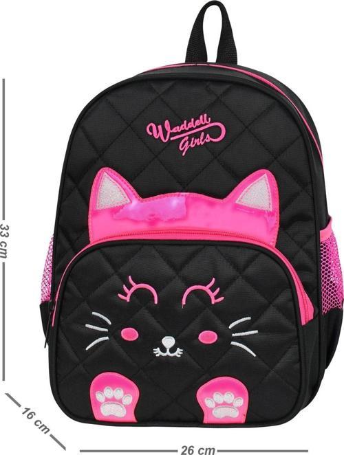 Kapitone Kedi Desenli Anaokulu Kreş Sırt Çantası 24104