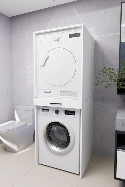 Serenity Banyo Dolabı Çamaşır Ve Kurutma Makinesi Dolabı Beyaz