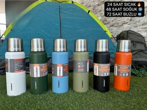 1 Litre Çift Katlı Çelik Termos-24 Saat Sıcak, 48 Saat Soğuk,(Kamp, Piknik, Ofis, Seyahat) Turkuaz