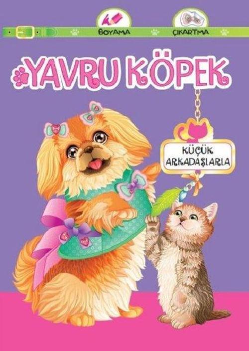 Yavru Köpek Küçük Arkadaşlarla-Boyama Çıkartma