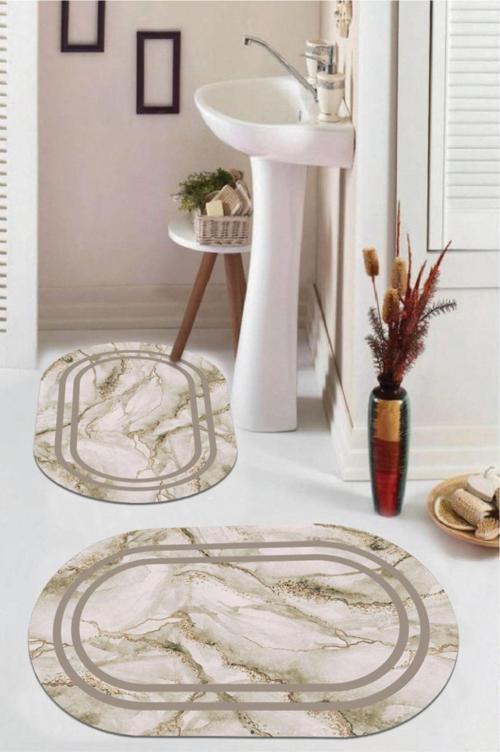 Multi  Kaymaz Taban  Oval Banyo Paspas Takım  BB-111