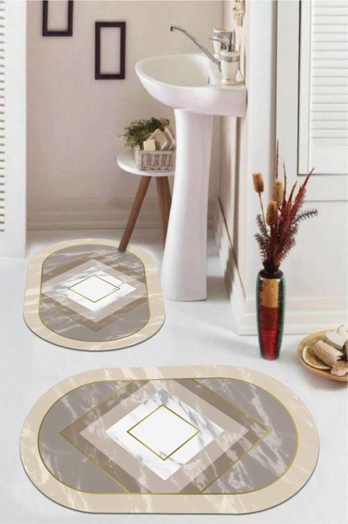 Multi  Kaymaz Taban  Oval Banyo Paspas Takım  BB-101