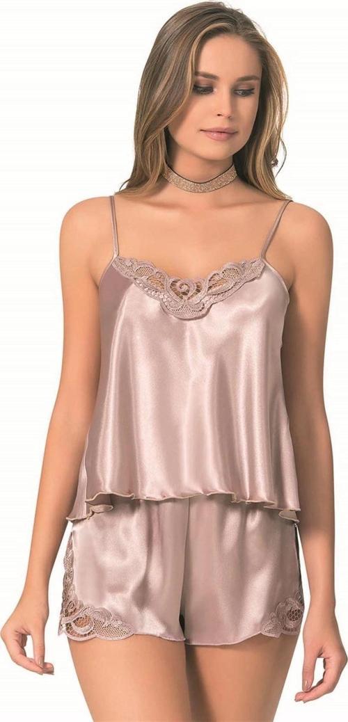 Miss Vizon Saten Babydoll Şort Takımı