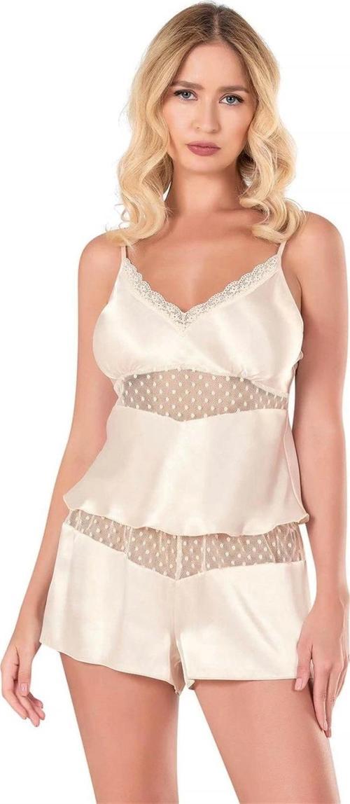 Miss Fildişi Saten Babydoll Şort Takımı