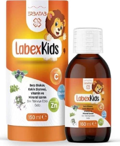 Labex Kids Çinko Kekik Beta Glukan Karamürver Çocuk Multivitamin Şurup 150 ML