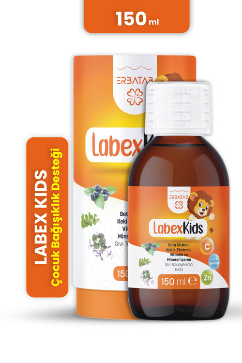 Labex Kids Çinko Kekik Beta Glukan Karamürver Çocuk Multivitamin Şurup 150 ml