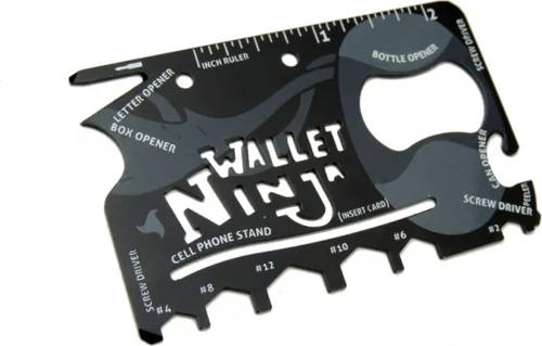 Ninja Wallet Survival Acil Durum Kiti / Kartı - 18 İn 1