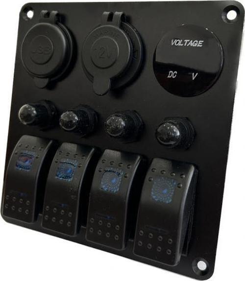 Voltmetreli Swith Panel 4lü