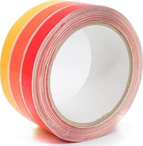Fleto Bandı 50mmx10mt Kırmızı-Turuncu-Sarı