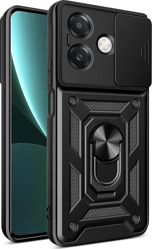 Oppo A3 Uyumlu Kamera Koruma Sürgülü Standlı Tank Kılıf