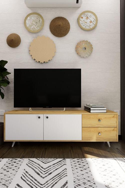 Leder Modern Dekoratif Tv Ünitesi Televizyon Sehpası Rivoli 160 Cm