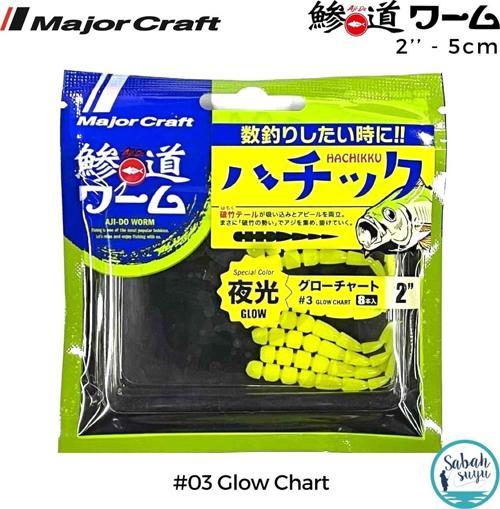 Ajido Worm Hachikku ADW-HC 2'' 5cm #03 Glow Chart