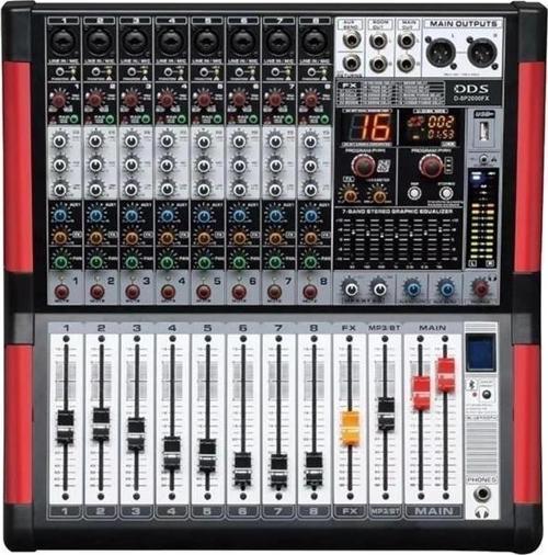 D-8P2000 FX USB-SD-Bluetooth Destekli 2x1000 Watt 8 Kanal Power Mixer