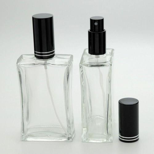 Boş Parfüm Şişesi 100 Ml (3 Adet) İçbükey (Tekrar Doldurulabilir) Metal Valf Ve Kapak Boş Şişe