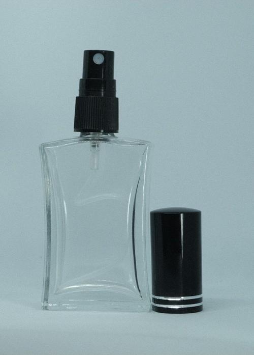 Parfüm Şişesi 30 Ml (3 Adet) Siyah Kapak Metal Valf İçbükey (Tekrar Doldurulabilir) Boş Şişe