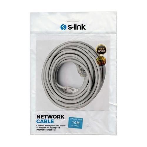 SL-CAT610 Gri̇ Cat6 10 Metre Kablo