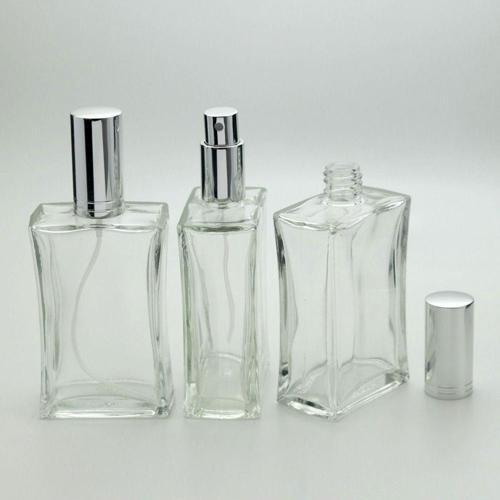 Boş Parfüm Şişesi 100 Ml (3 Adet) Metal Valf Ve Kapak İçbükey (Tekrar Doldurulabilir) Boş Şişe