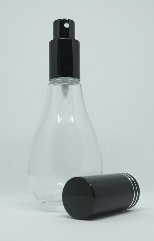 Parfüm Şişesi 70 Ml (4 Adet) (Tekrar Doldurulabilir) Boş Ampul Şişe Siyah Metal Valf Ve Kapak