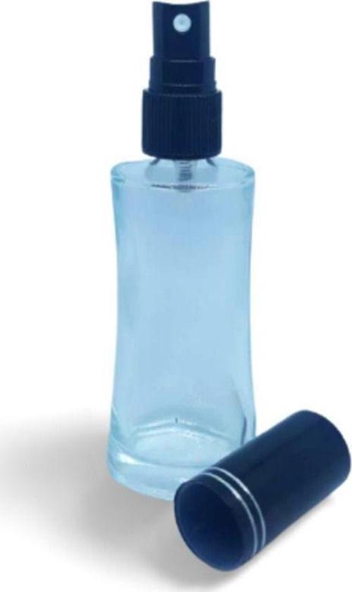 Boş Parfüm Şişesi 100 Ml (2 Adet) (Tekrar Doldurulabilir) Eyfel Siyah Kapak Plastik Valf Boş Şişe