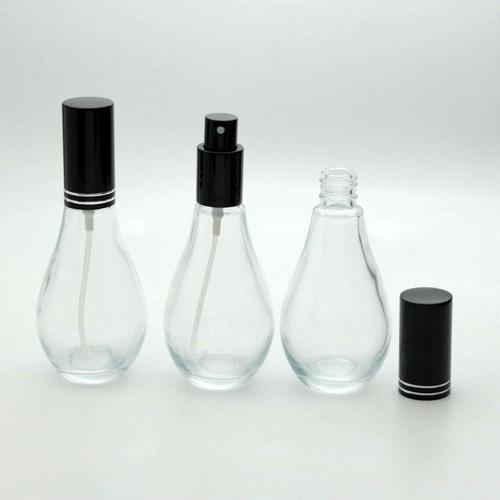 Boş Parfüm Şişesi 70 Ml (2 Adet) (Tekrar Doldurulabilir) Boş Ampul Şişe Siyah Metal Valf Ve Kapak