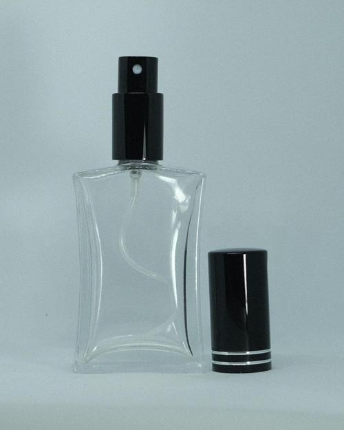 Parfüm Şişesi 30 Ml (10 Adet) Siyah Kapak Metal Valf İçbükey (Tekrar Doldurulabilir) Boş Şişe