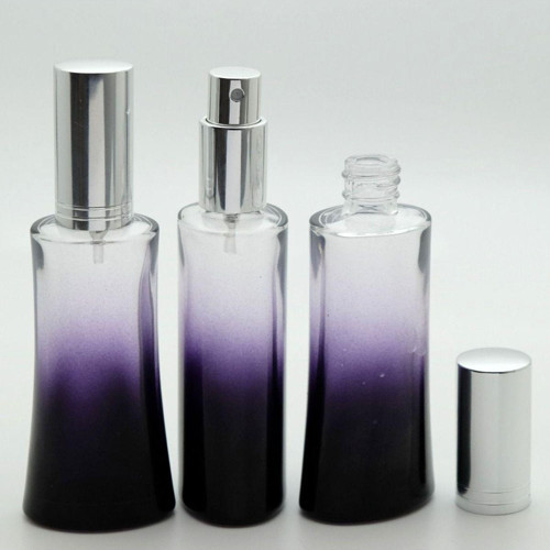 Parfüm Şişesi 100 Ml (2 Adet) (Tekrar Doldurulabilir) Siyah Eyfel Gri Metal Valf Ve Kapak Boş Şişe
