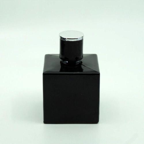Boş Parfüm Şişesi 100 Ml (2 Adet) Siyah Boyalı Küp Model (Aparat İle Kapatılan-Kolay Kapama) Boş Şişe