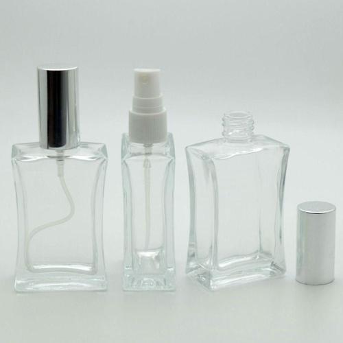 Parfüm Şişesi 50 Ml (5 Adet) Gri Kapak Plastik Valf İçbükey (Tekrar Doldurulabilir) Boş Şişe