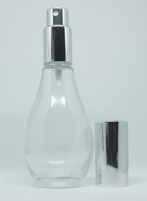 Parfüm Şişesi 70 Ml (2 Adet) (Tekrar Doldurulabilir) Boş Ampul Şişe Gri Metal Valf Ve Kapak