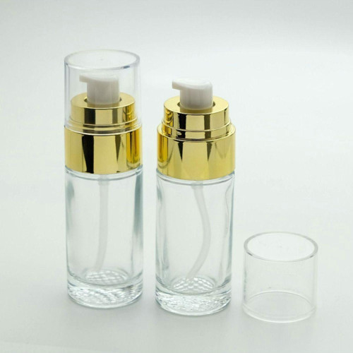 Boş Krem Ve Losyon Şişesi 40 Ml (5 Adet) (Tekrar Doldurulabilir) Şeffaf Sarı Kapaklı Boş Şişe