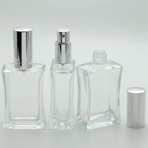 Parfüm Şişesi 30 Ml (5 Adet) Gri Kapak Metal Valf İçbükey (Tekrar Doldurulabilir) Boş Şişe