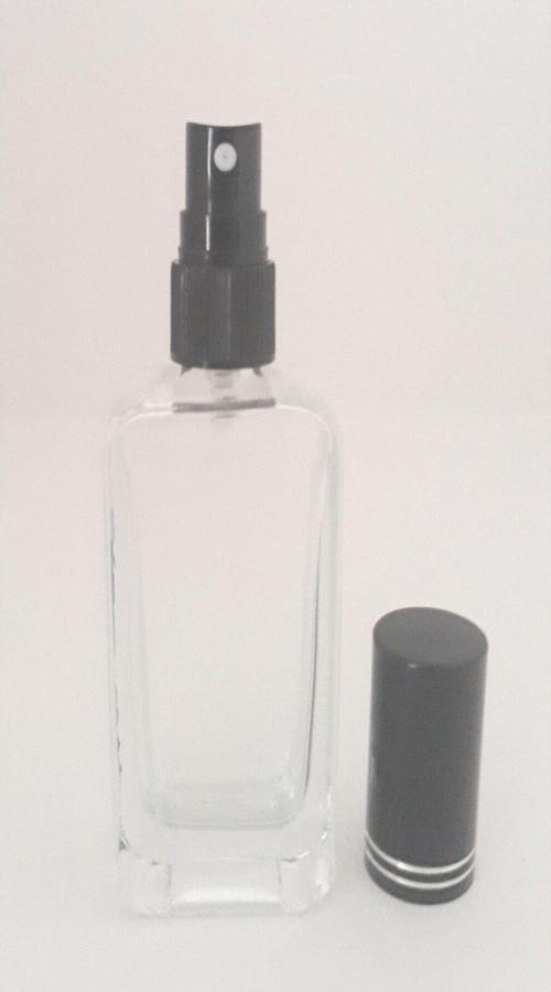 Boş Parfüm Şişesi 50 Ml (5 Adet) Siyah Kapak Plastik Valf Iphone (Tekrar Doldurulabilir) Boş Şişe