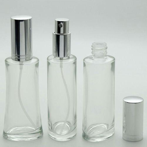 Boş Parfüm Şişesi 100 Ml (2 Adet) (Tekrar Doldurulabilir) Eyfel Gri Kapak Plastik Valf Boş Şişe
