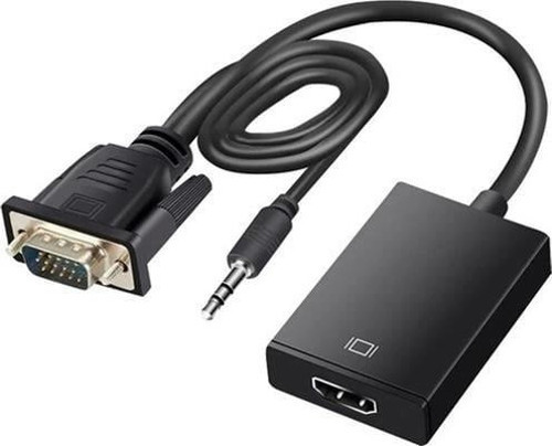G-537K VGA to HDMI Çevirici Adaptör 3.5 Mm Ses Girişli