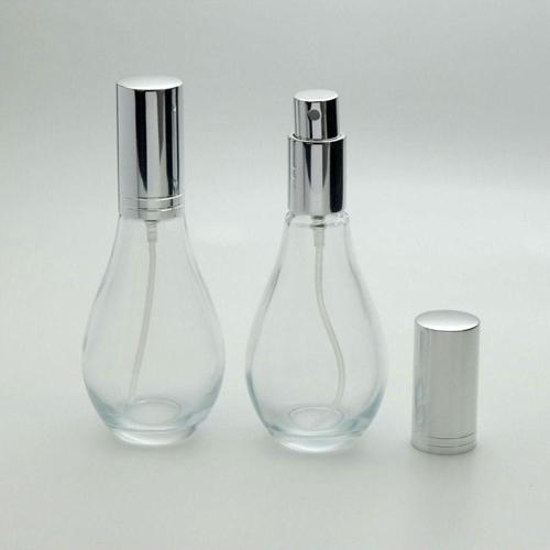 Boş Parfüm Şişesi 70 Ml (2 Adet) (Tekrar Doldurulabilir) Boş Ampul Şişe Gri Metal Valf Ve Kapak