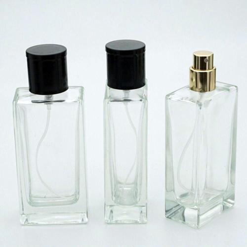 Parfüm Şişesi 50 Ml 2 Adet (Aparat İle Kapatılan-Kolay Kapama) Şeffaf Dikdörtgen Model