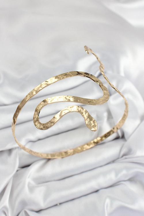Pirinç Yılan Model Gold Renk Kadın Pazu Bileklik - EBJ250726W36792