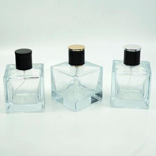 Boş Parfüm Şişesi 100 Ml (5 Adet) Şeffaf Küp Model (Aparat İle Kapatılan-Kolay Kapama) Boş Şişe