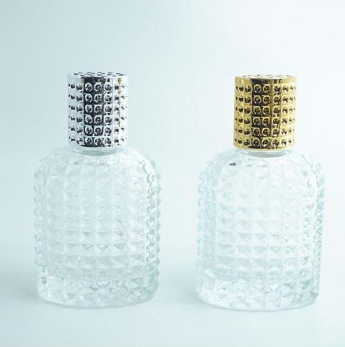Parfüm Şişesi 50 Ml (5 Adet ) Oval Noktalı Kristal(Tekrar Doldurulabilir) Boş Parfüm Şişesi
