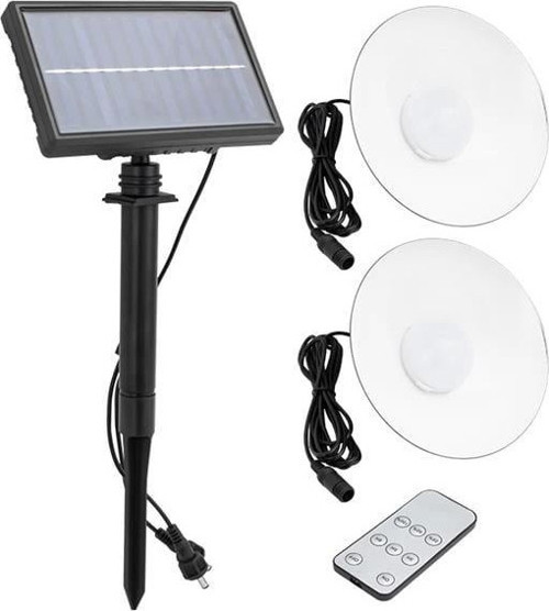XF-707-2 Kumandalı Solar Panelli 2 Power Ledli Çiftli Projektör Lambası XF-707-2