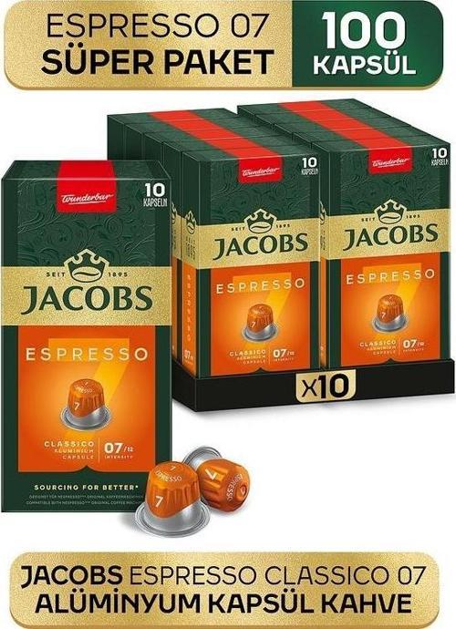 Espresso 7 Kapsül Kahve Nespresso Uyumlu 10 lu x 10 Adet